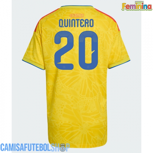 Camisa de time de futebol Colômbia Juan Fernando Quintero #20 Replicas 1º Equipamento Feminina Mundo 2026 Manga Curta